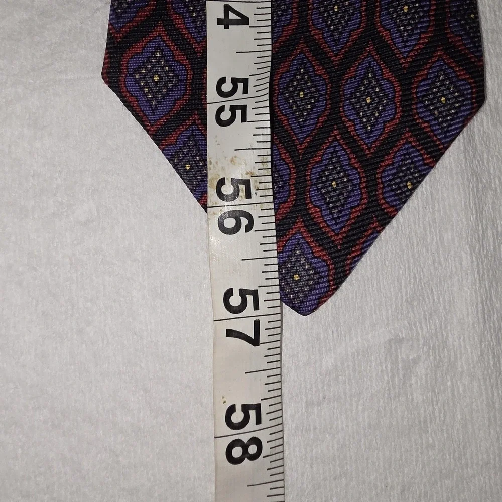 Polo By‎ Ralph Lauren Tie Mens Woven Handmade Geometric Diamond Purple Pattern